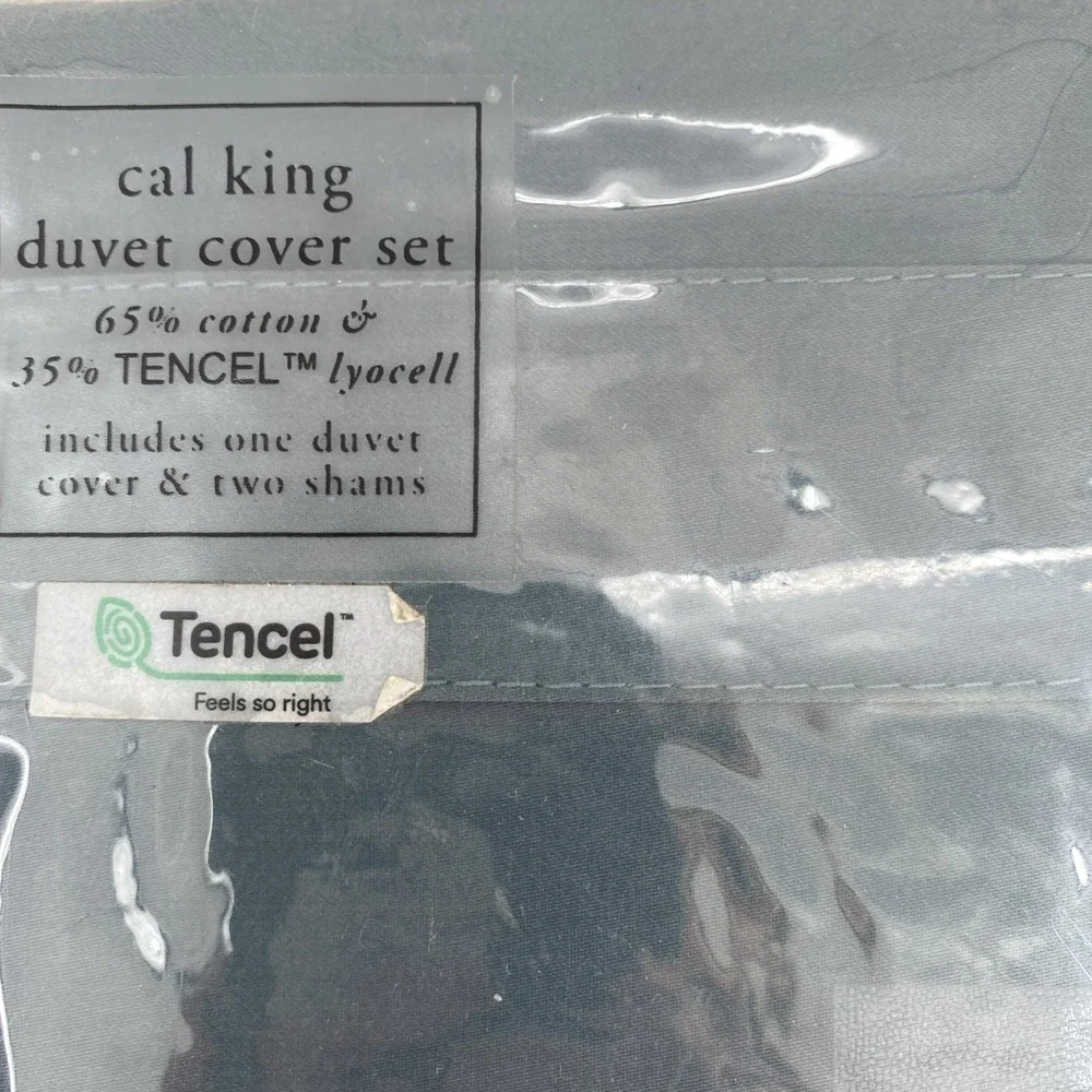 The Pure Collection By Indigo Duvet Set CAL KING Pacific Blue Cotton Sateen 300T